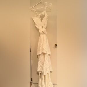 Elegant White Ruffled Dress